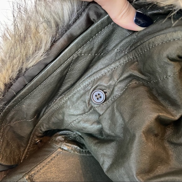 DANIER | Green Leather Winter Coat - Picture 8 of 10